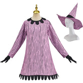 The Nightmare Before Christmas Shock Purple Dress Hat Outfits Set Cosplay Halloween Costume