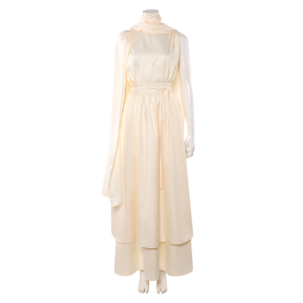 The Odyssey (2026) Goddess Athena Beige Dress Cape Outfits Cosplay Costume