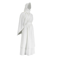The Odyssey (2026) Goddess Athena White Dress Hood Outfits Cosplay Costume