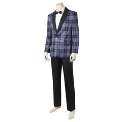 The Penguin (2024) Oswald Cobblepot Purple Plaid Suit Outfits Cosplay Costume
