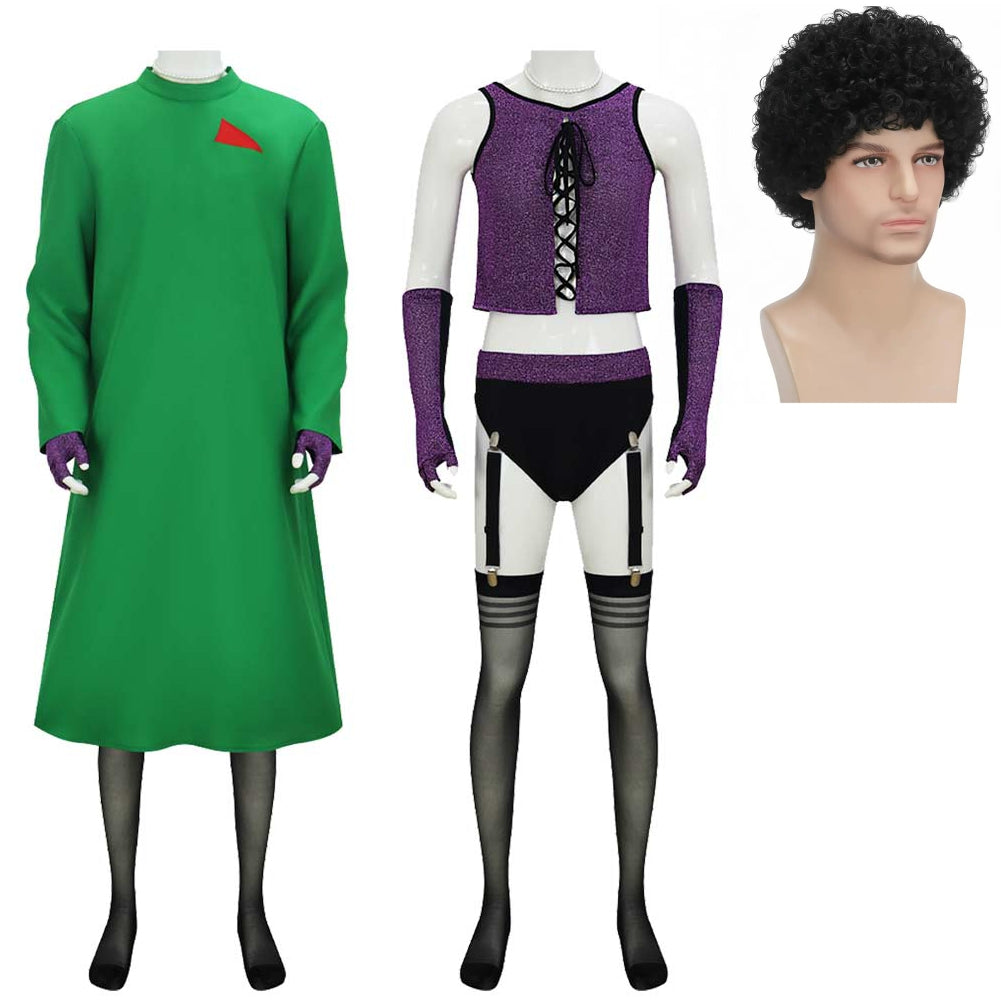 The Rocky Horror Picture Show Dr. Frank-N-Furter Green Lab Full Set Cosplay Costume