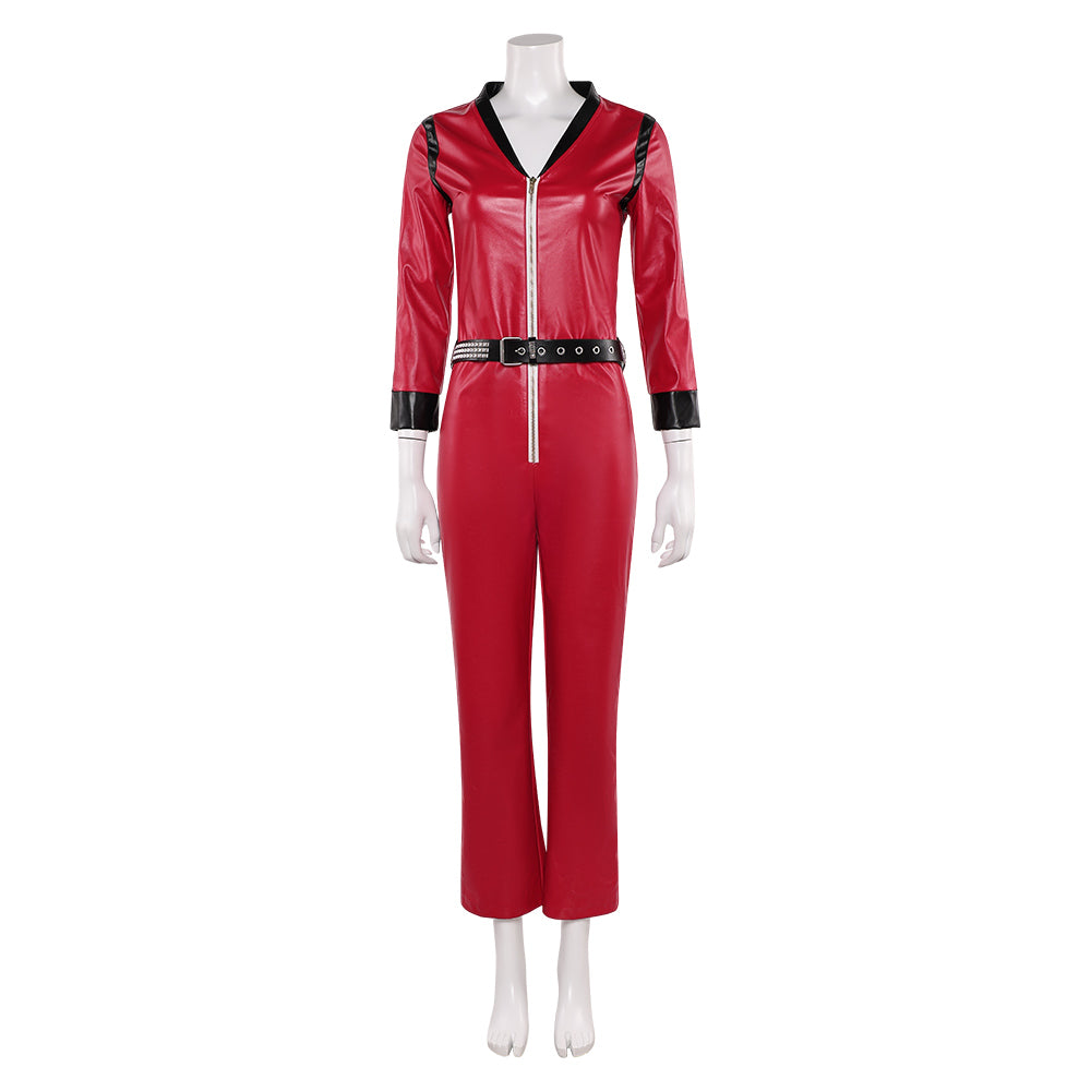 The Runways Joan Jett Punk Red Leather Jumpsuit Set Outfits Cosplay Costume