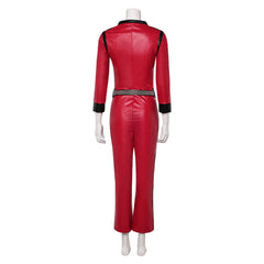 The Runways Joan Jett Punk Red Leather Jumpsuit Set Outfits Cosplay Costume