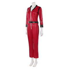 The Runways Joan Jett Punk Red Leather Jumpsuit Set Outfits Cosplay Costume