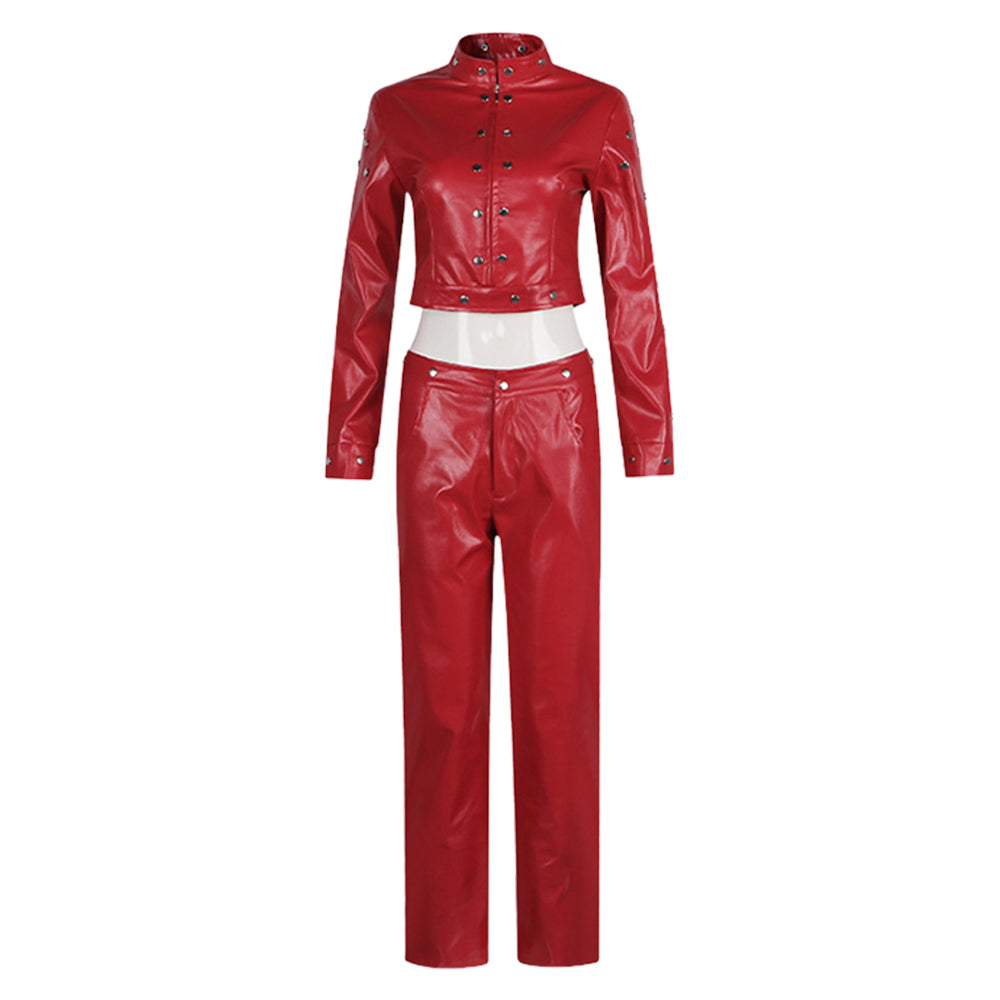 The Seven Deadly Sins Ban Red Leather Set Outfits Cosplay Costume