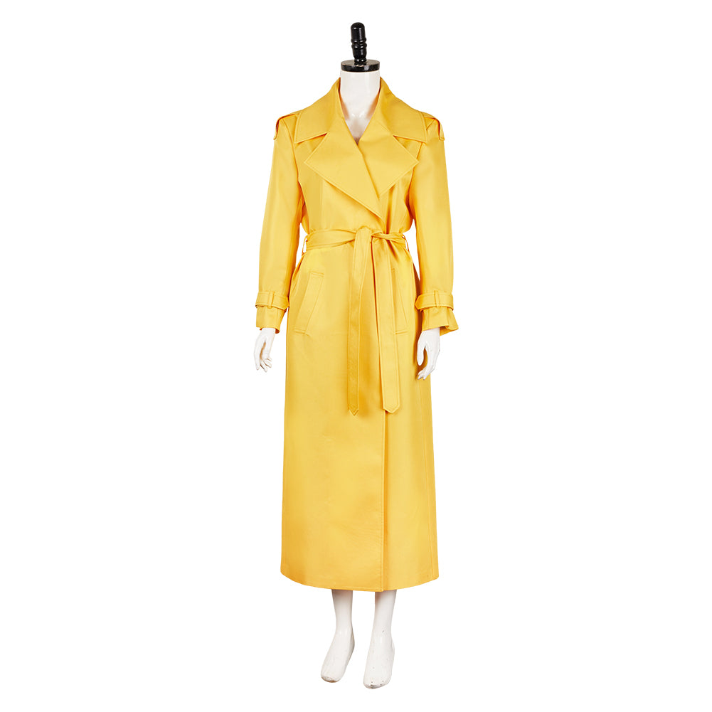 The Substance (2024) Elisabeth Yellow Coat Jacket Outfits Cosplay Costume