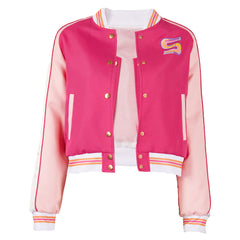 The Substance (2024) Sue Pink Sports Jacket Coat Outfits Cosplay Costume Halloween Carnival Suit