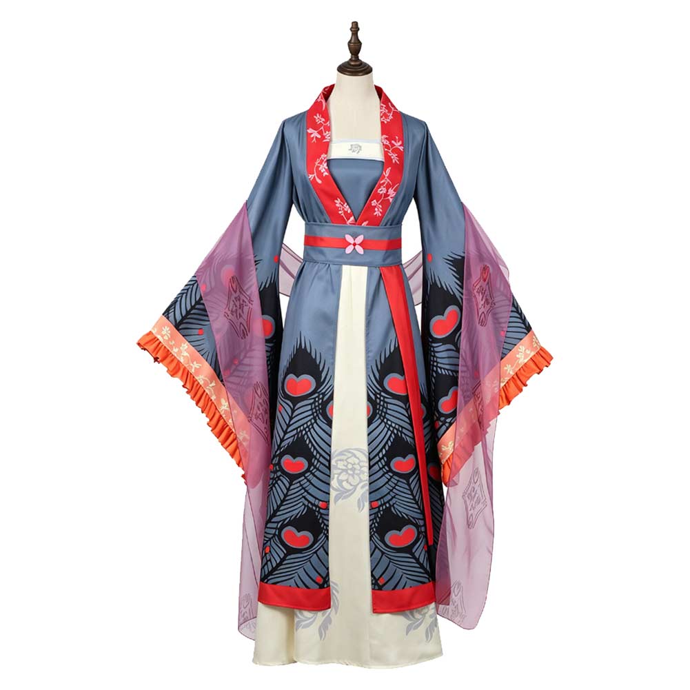 Though I Am An Inept Villainess (2026) Shu Keigetsu Blue Red Hanfu Outfits Cosplay Costume