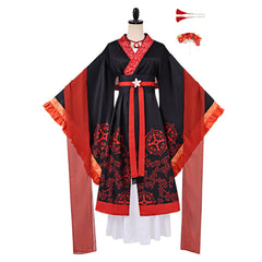 Though I Am An Inept Villainess (2026) Shu Keigetsu Red Black Hanfu Outfits Cosplay Costume