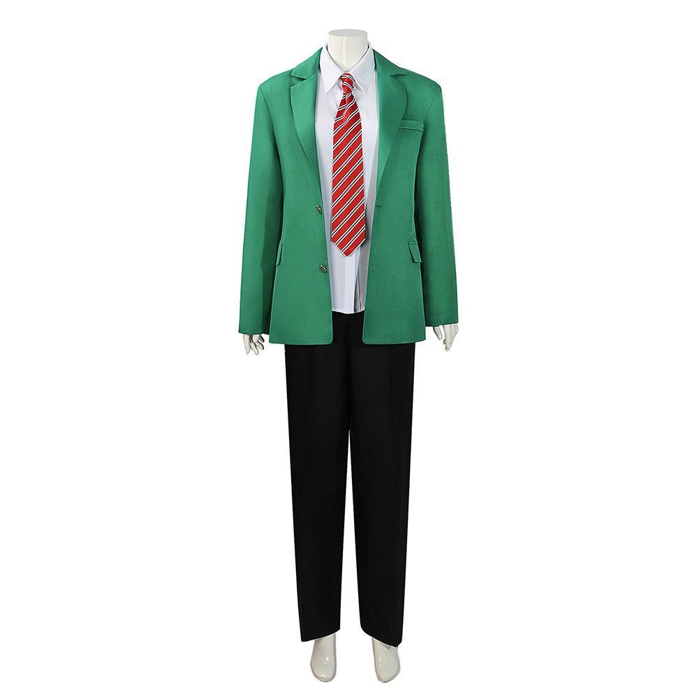 Tomo-chan Is A Girl! Junichirou Kubota Green School Outfits Cosplay Costume