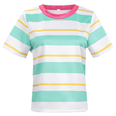 Toy Story (2026) Bonnie Mint White Striped T Shirt Outfits Cosplay Costume