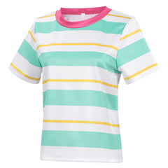 Toy Story (2026) Bonnie Mint White Striped T Shirt Outfits Cosplay Costume
