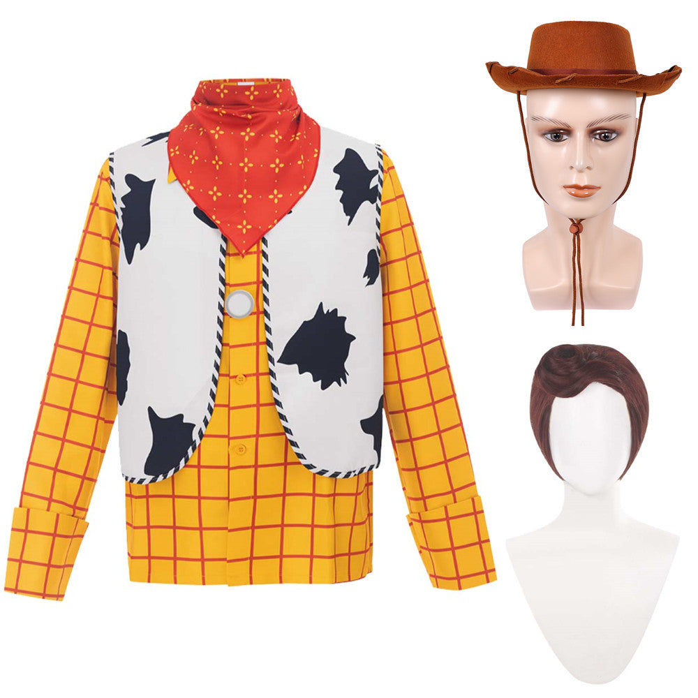 Toy Story (2026) Woody Yellow Shirt Vest Scarf Cowboy Outfits Cosplay Costume