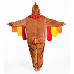 Turkey Animals Onesie Pajamas Warm Home One-Piece Sleepwear Halloween Carnival Suit - OLAOLA 