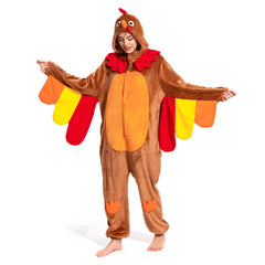 Turkey Animals Onesie Pajamas Warm Home One-Piece Sleepwear Halloween Carnival Suit - OLAOLA 