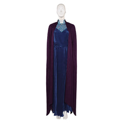 TV Agatha All Along (2024) Agatha Harkness Blue Dress Cloak Outfits Cosplay Costume Halloween Carnival Suit