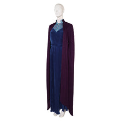 TV Agatha All Along (2024) Agatha Harkness Blue Dress Cloak Outfits Cosplay Costume Halloween Carnival Suit