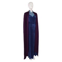 TV Agatha All Along (2024) Agatha Harkness Blue Dress Cloak Outfits Cosplay Costume Halloween Carnival Suit