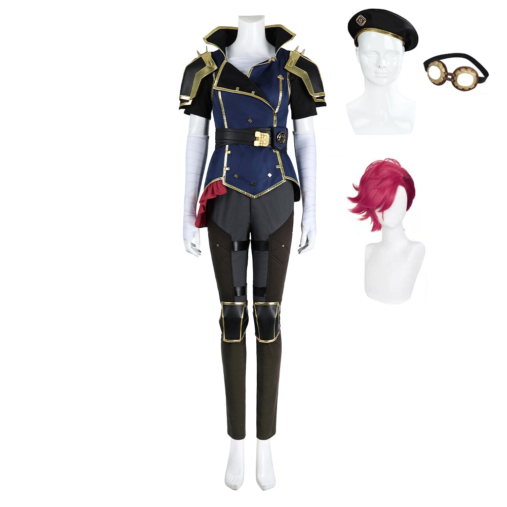 Arcane: League Of Legends 2 (2024) Vi The Piltover Enforcer Outfits Cosplay Costume Halloween Carnival Suit