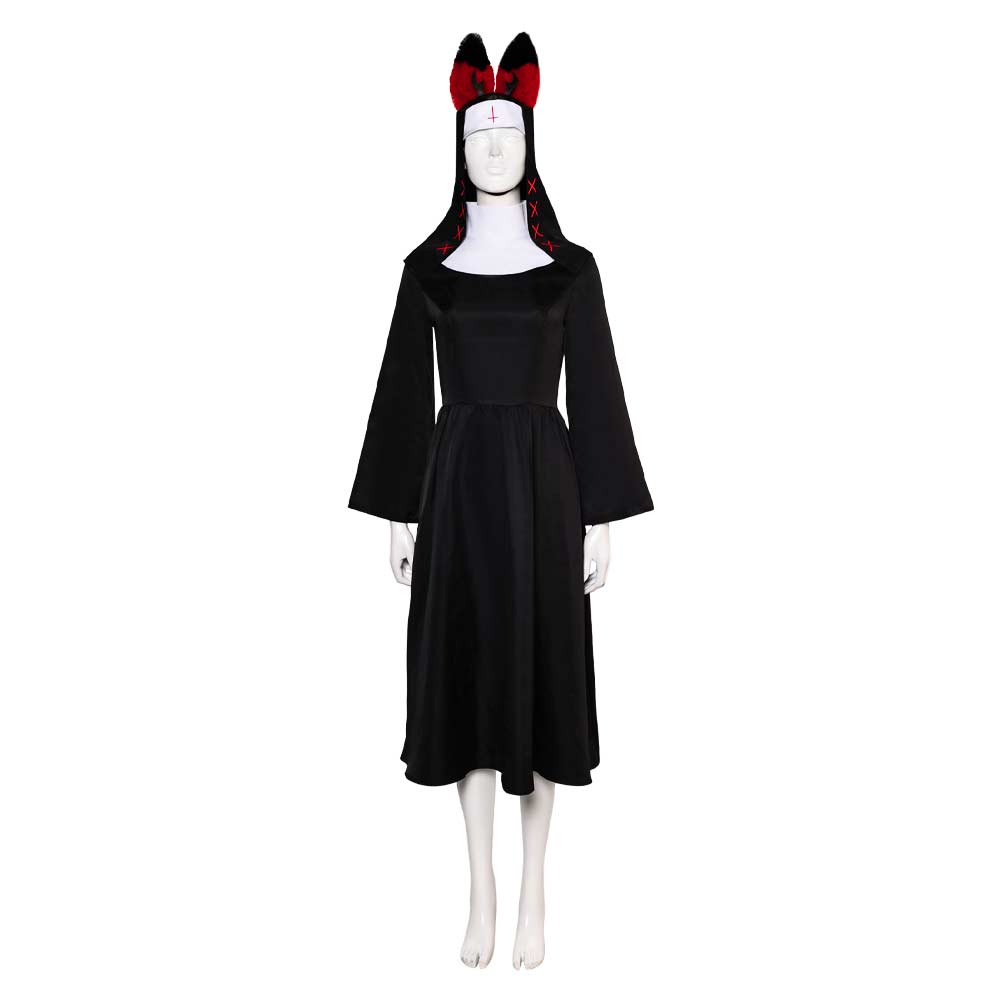TV Hazbin Hotel (2024) Alastor Nun Black Dress Set Outfits Cosplay Costume Halloween Carnival Suit