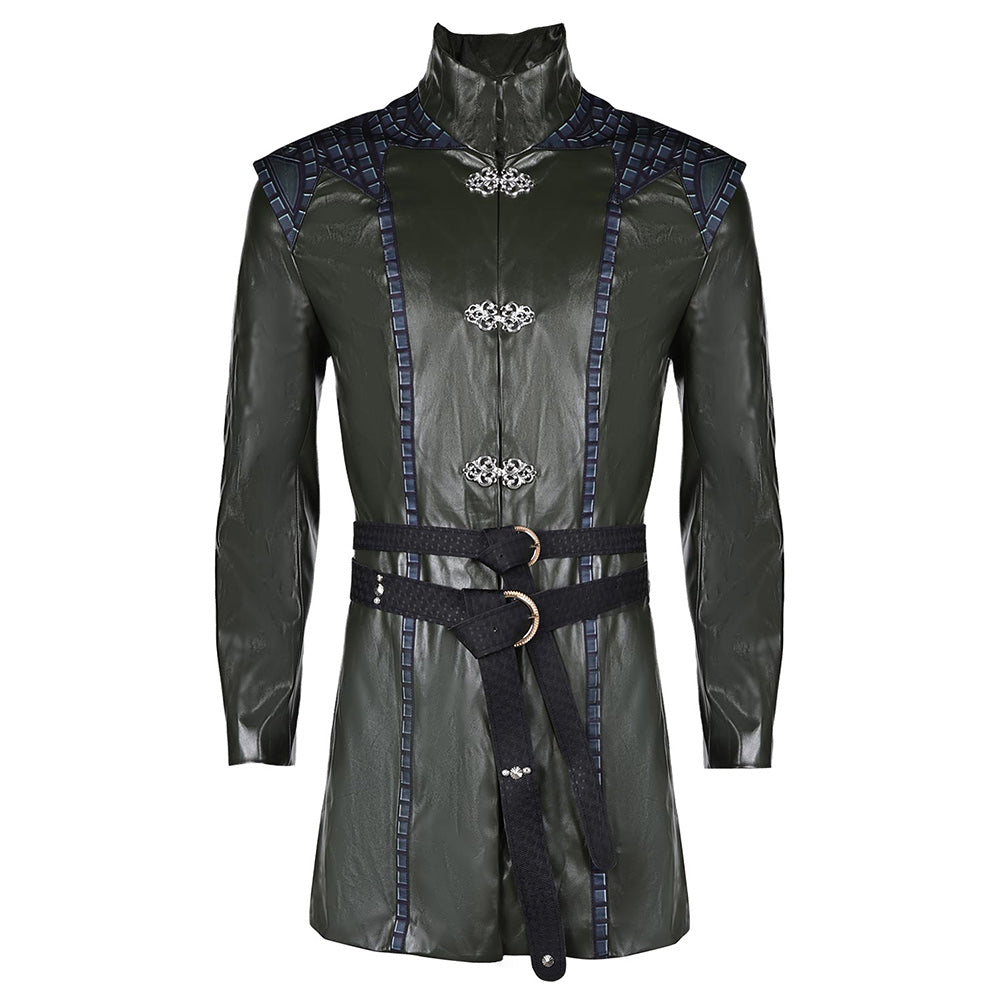 TV House Of The Dragon Season 2 (2024) Aemond Targaryen Black Blue Coat Blindfold Outfits Cosplay Costume Halloween Carnival Suit