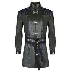 TV House Of The Dragon Season 2 (2024) Aemond Targaryen Black Blue Coat Blindfold Outfits Cosplay Costume Halloween Carnival Suit