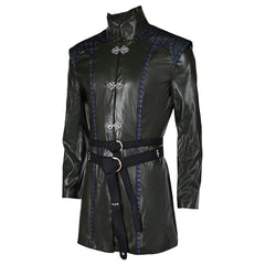 TV House Of The Dragon Season 2 (2024) Aemond Targaryen Black Blue Coat Blindfold Outfits Cosplay Costume Halloween Carnival Suit