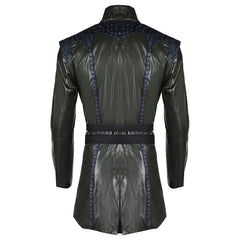 TV House Of The Dragon Season 2 (2024) Aemond Targaryen Black Blue Coat Blindfold Outfits Cosplay Costume Halloween Carnival Suit