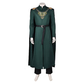 TV House of the Dragon Season 2 (2024) King Aegon Targaryen Green Cloak Outfits Cosplay Costume Halloween Carnival Suit