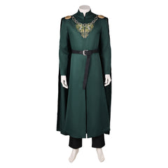 TV House of the Dragon Season 2 (2024) King Aegon Targaryen Green Cloak Outfits Cosplay Costume  Halloween Carnival Suit