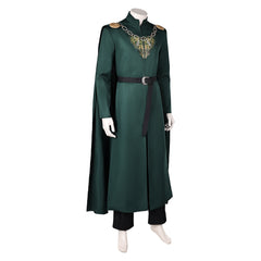 TV House of the Dragon Season 2 (2024) King Aegon Targaryen Green Cloak Outfits Cosplay Costume Halloween Carnival Suit