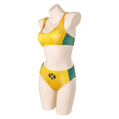 Ultra X-Men 1995 Rogue Yellow Split Swimsuit Outfits Cosplay Costume