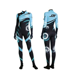 Valorant Jett Blue Black Printed Jumpsuit Outfits Cosplay Costume