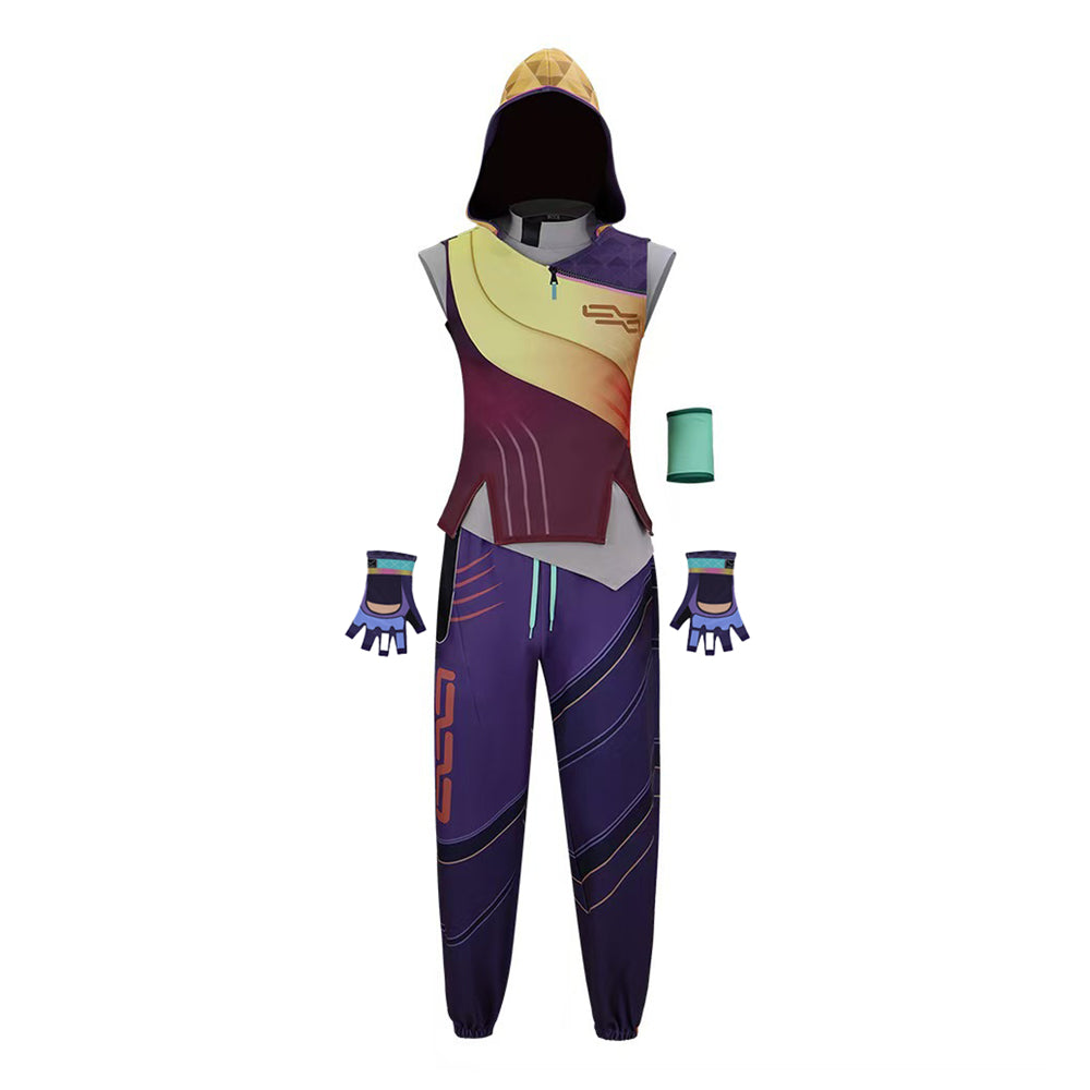 Valorant Miks Yellow Vest Pants Set Outfits Cosplay Costume Halloween Suit