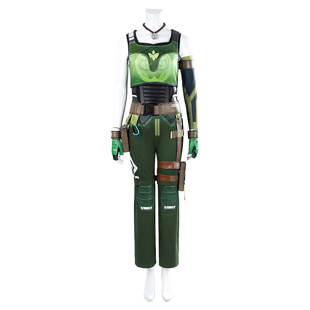 Valorant Skye Green Set Outfits Cosplay Costume