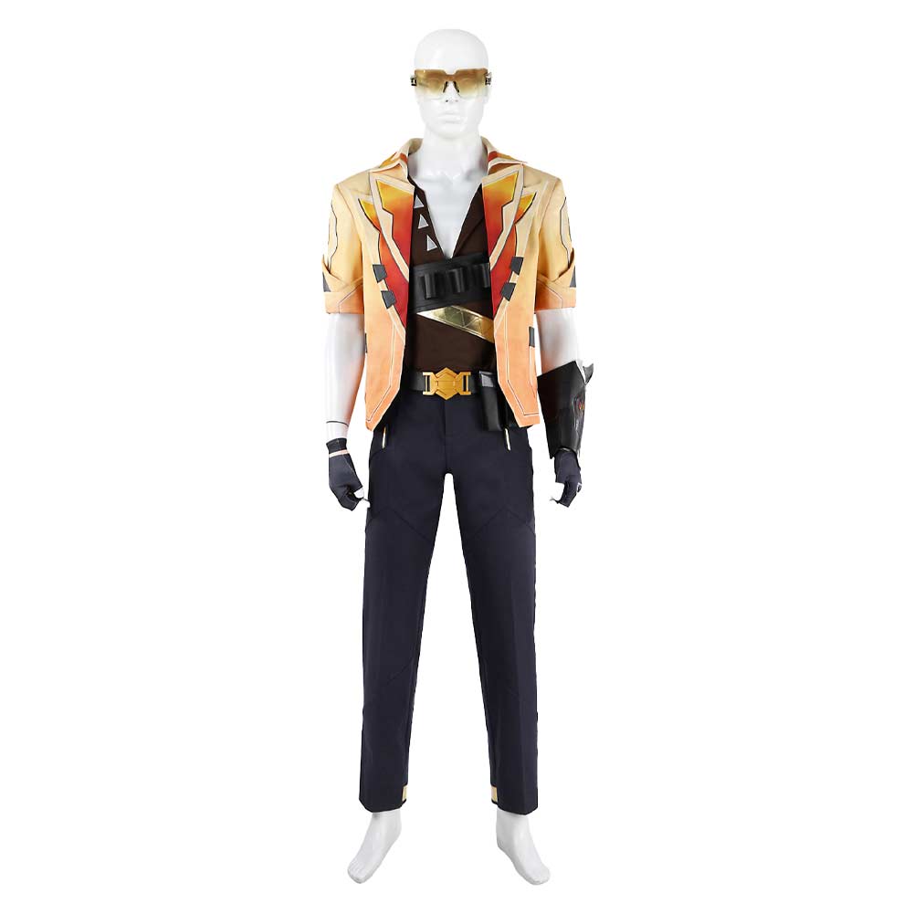 Valorant Tejo Yellow Black Set Outfits Cosplay Costume Carnival Suit