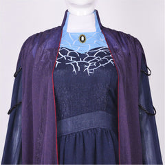 Wanda Vision Agatha Harkness Purple Blue Dress Set Outfits Cosplay Costume