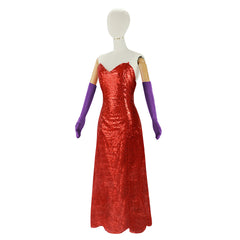 Who Framed Roger Rabbit Jessica Rabbit Red Dress Gloves Cosplay Costume