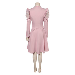 Wicked (2024) Glinda Pink Puff Sleeves Skirt Outfits Cosplay Costume