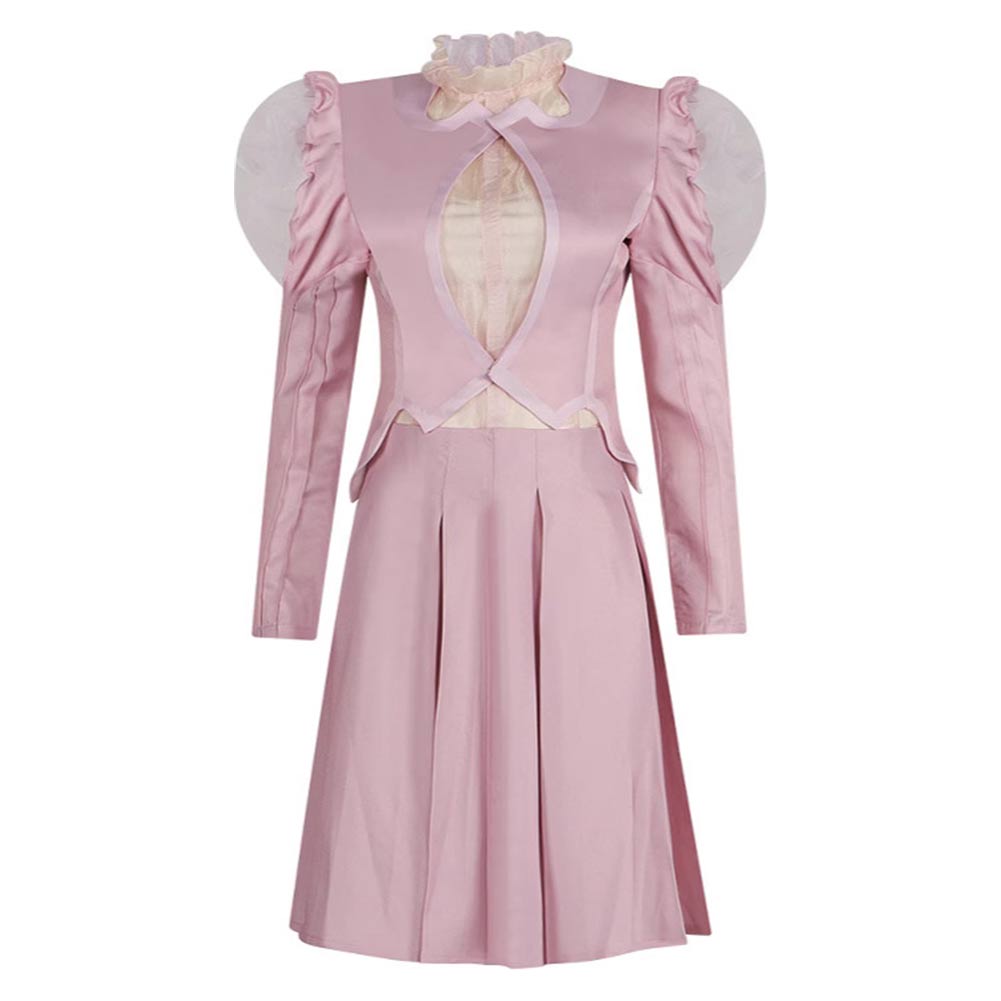 Wicked (2024) Glinda Pink Puffed Sleeves Set Outfits Cosplay Costume