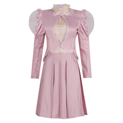 Wicked (2024) Glinda Pink Puffed Sleeves Set Outfits Cosplay Costume