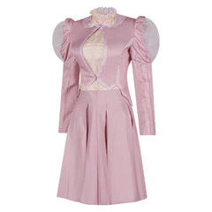 Wicked (2024) Glinda Pink Puffed Sleeves Set Outfits Cosplay Costume