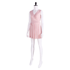 Wicked (2024) Glinda Pink V Neck Dress Outfits Cosplay Costume