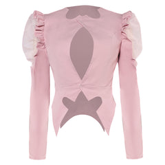 Wicked (2024) Glinda Puff Sleeve Pink Jacket Coat Outfits Cosplay Costume