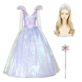 Wicked (2024) Glinda Purple White Dress Outfits Cosplay Costume Halloween Carnival Suit