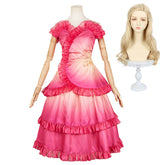 Wicked (2024) Glinda Red Pink Flower Dress Outfits Cosplay Costume