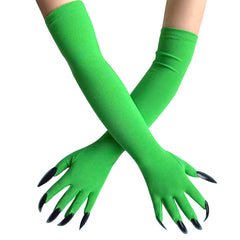 Wicked Elphaba Green Witch Nail Gloves Tights Stocking Cosplay Halloween Accessories Props