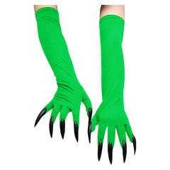 Wicked Elphaba Green Witch Nail Gloves Tights Stocking Cosplay Halloween Accessories Props