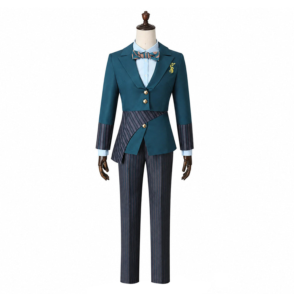Wicked Men's Green Asymmetric School Uniform Shiz University Outfits Cosplay Costume
