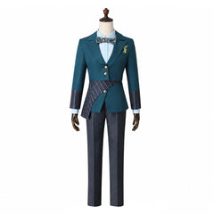 Wicked Men's Green Asymmetric School Uniform Shiz University Outfits Cosplay Costume